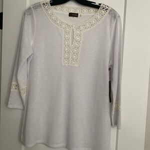 NWT White Boho Shirt – Medium